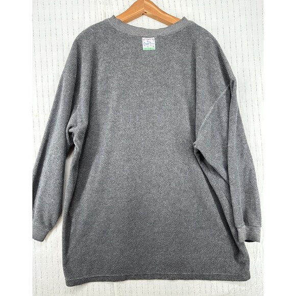 The Scrappy Camper + NY&Co Womens XL Upcycled Tunic Gray Terry Pumpkin Halloween - Picture 2 of 11